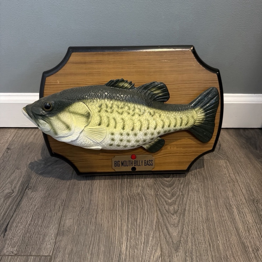 Vintage 1999 Big Mouth Billy Bass "Don't Worry" & "Take Me To The River" WORKS